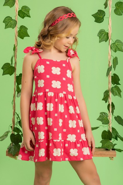 Vestido Infantil Feminino Moda Floral