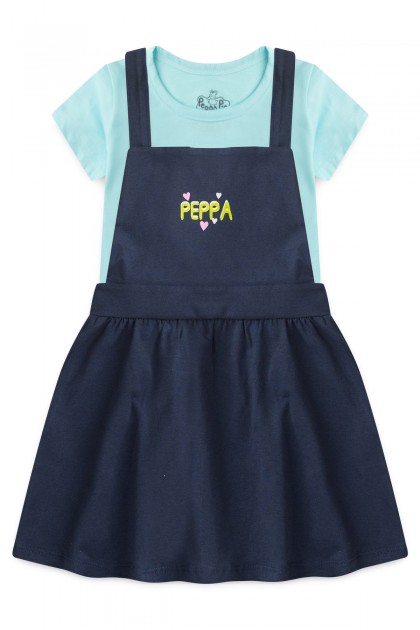 Salopete Feminina Infantil Maçãs - Peppa Pig