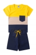 Conjunto Infantil Masculino Cores e Bolso