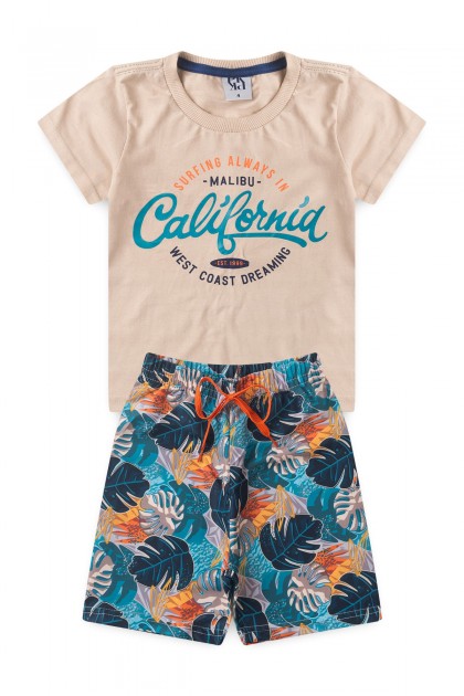 Conjunto Infantil Masculino Surfando em Malibu