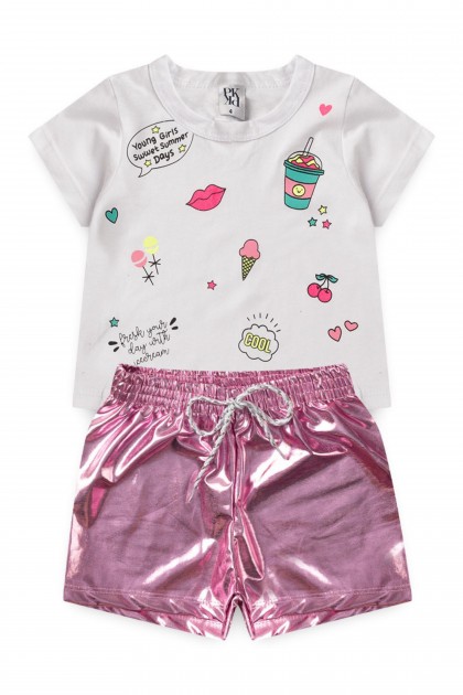 Conjunto Feminino Infantil Sweet Summer Branco