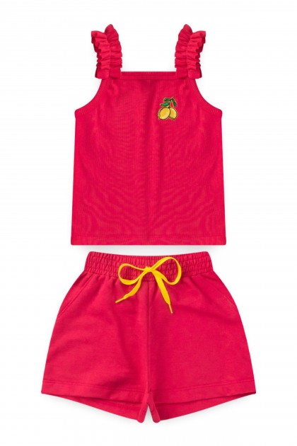 Conjunto Infantil Feminino Super Babados Limãozinho