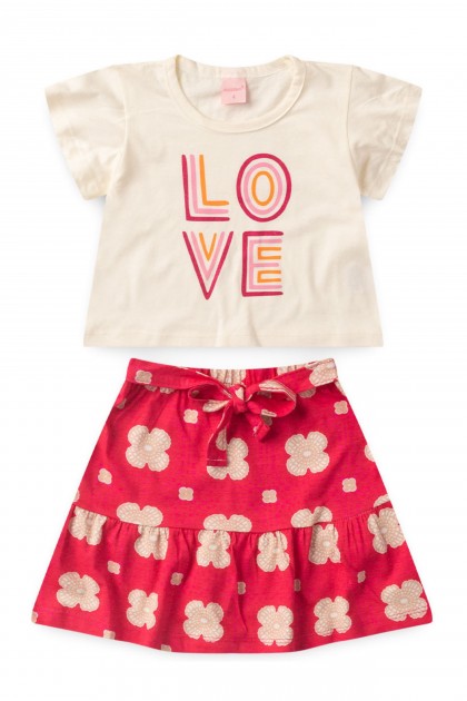 Conjunto Infantil Feminino Triplicate Love