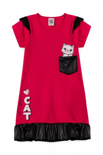 Vestido Feminino Infantil Gatinho