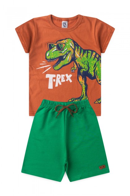 Conjunto Masculino Infantil T-Rex óculos