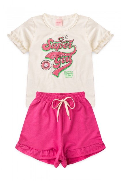 Conjunto Feminino Infantil Razões para Sorrir