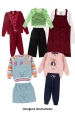 Kit Sortido 10 Peças de Roupas Infantis Feminino Inverno - 5 Casacos + 5 Calças