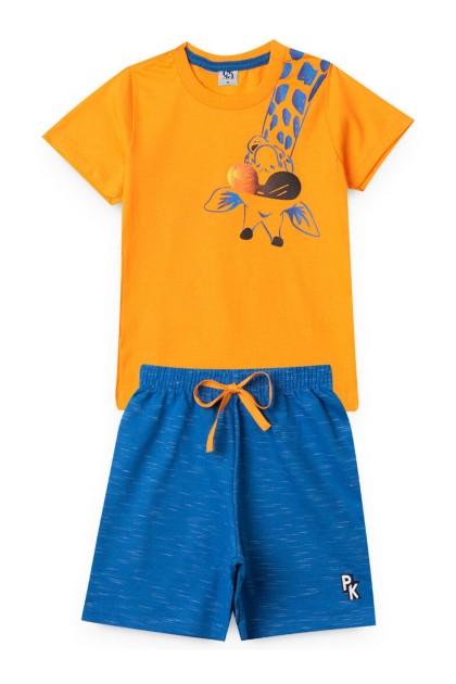 Conjunto Masculino Infantil Girafa Sun Laranja