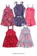 Kit Sortido Vestidos e Macaquinhos Infantis Feminino Verão - 5 Peças