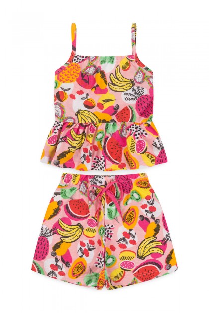 Conjunto Infantil Feminino Estilo Das Frutas