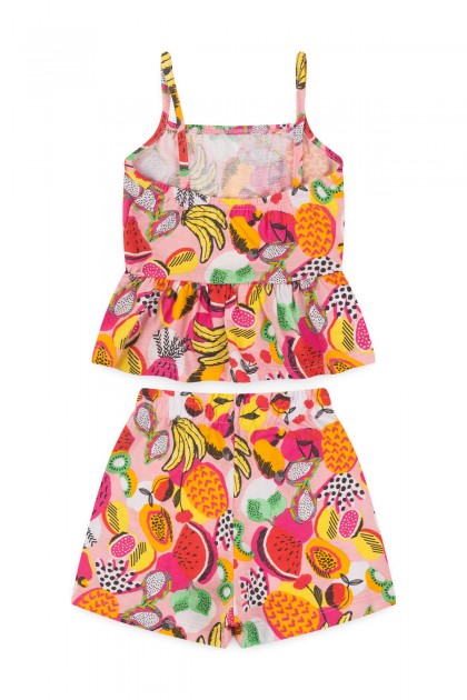 Conjunto Infantil Feminino Estilo Das Frutas