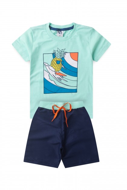 Conjunto Infantil Masculino Abacaxi Surfista