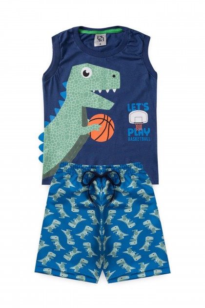 Conjunto Masculino Infantil Dino Basketball