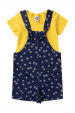 Salopete Feminina Infantil Margaridas