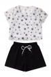 Conjunto Feminino Infantil Florzinhas Telado