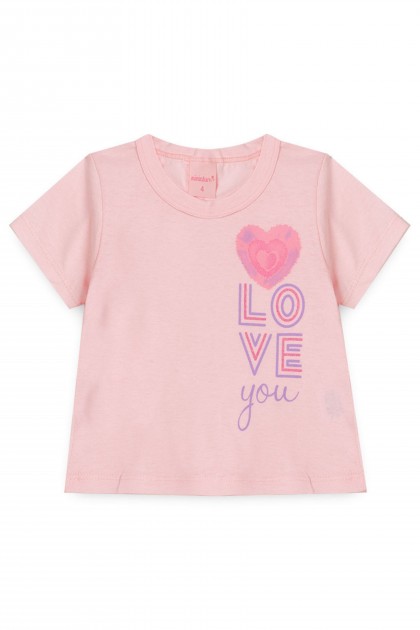 Conjunto Feminino Infantil Love Rosa Bebê