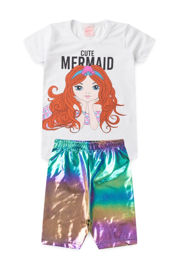 Conjunto Feminino Infantil Sereia Delicado