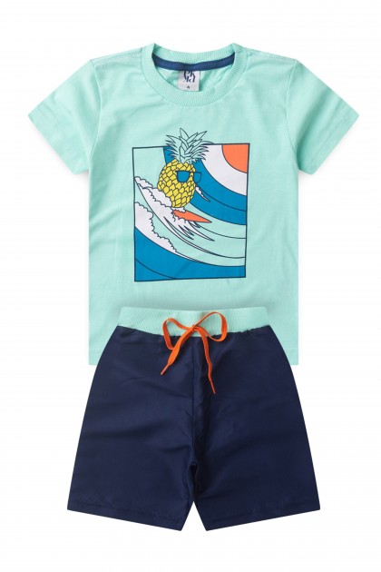 Conjunto Infantil Masculino Abacaxi Surfista