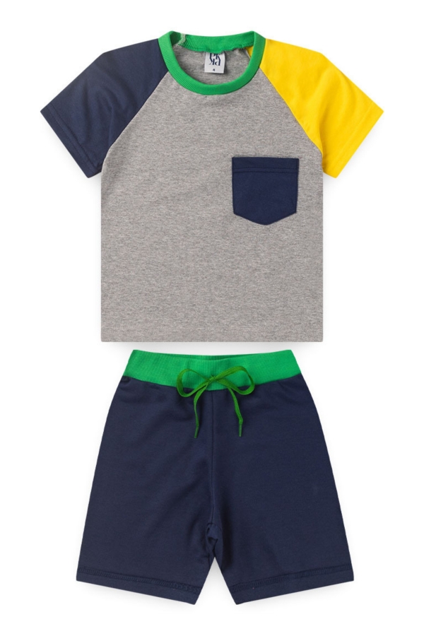 Conjunto Infantil Masculino Bolso Tricolor