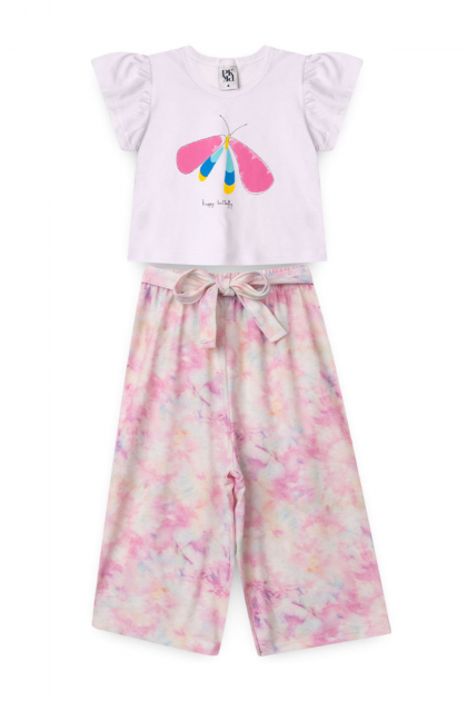 Conjunto Feminino Infantil Pantacourt Tie Dye