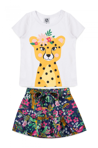 Conjunto Feminino Infantil Onça