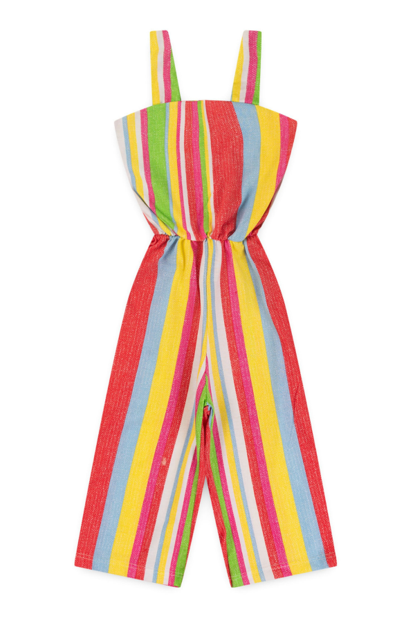 Macaquinho Feminino Infantil Listras Pontilhadas