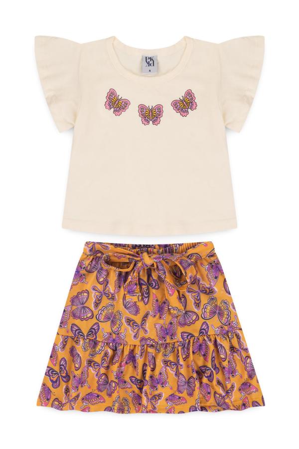 Conjunto Infantil Feminino Borboleta Glitter