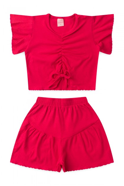 Conjunto Infantil Feminino Pétala de Verão