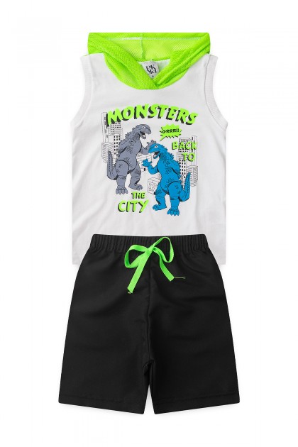 Conjunto Infantil Masculino Monstros na Cidade