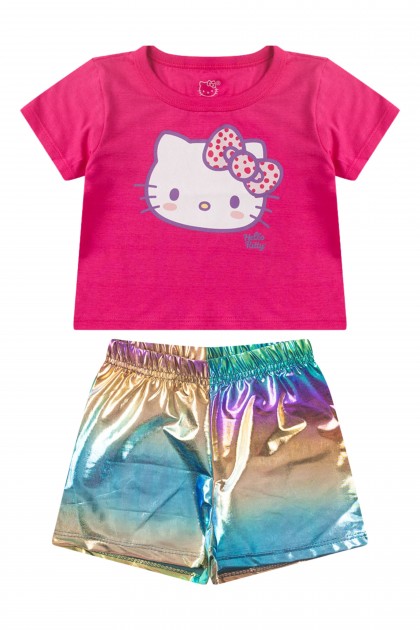 Conjunto Feminino Infantil Hk Cropped - Hello Kitty