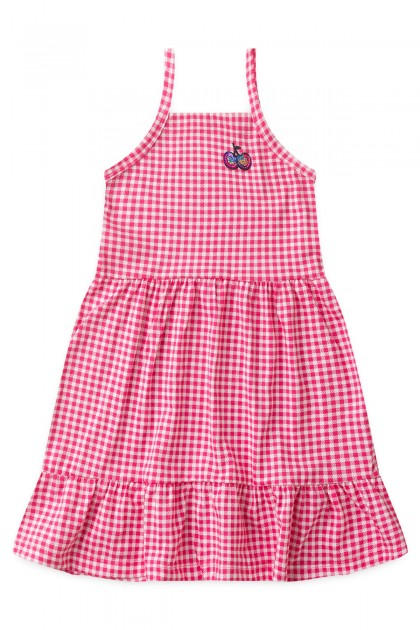 Vestido Infantil Feminino Lantejoulas Xadrez