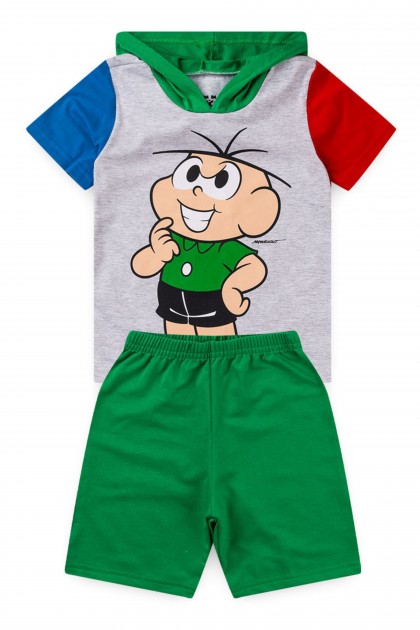 Conjunto Masculino Infantil Cebolinha Duocolor - Turma da Mônica