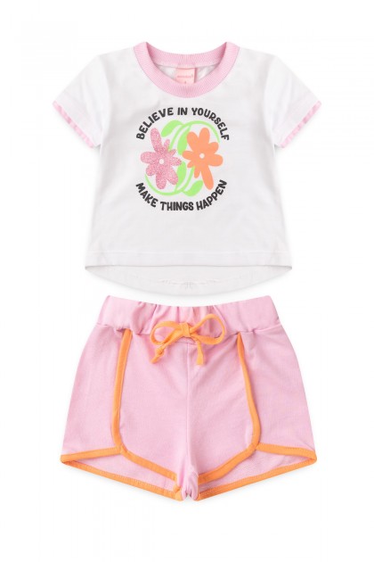 Conjunto Feminino Infantil Brilho de Flor