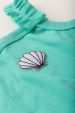 Conjunto Feminino Infantil Patch Concha Holográfico