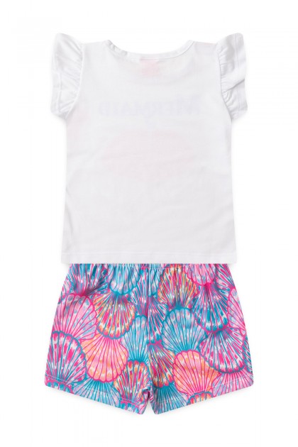 Conjunto Feminino Infantil Sereia No Oceano