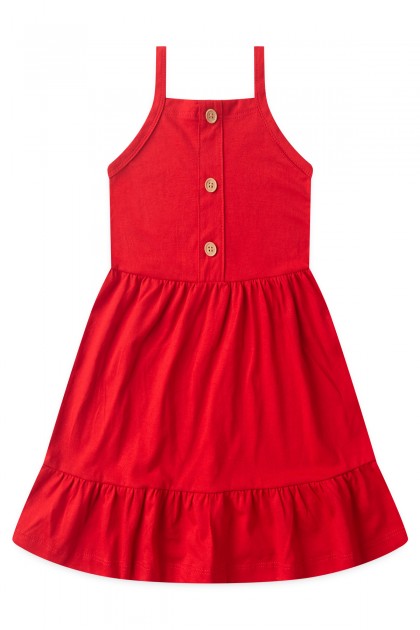 Vestido Feminino Infantil Botões