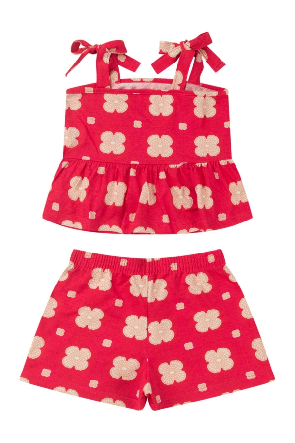 Conjunto Infantil Feminino Flores Rotativas