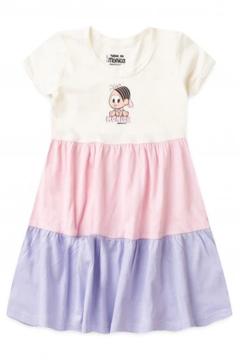 Vestido Feminino Infantil Brilhinho - Turma da Mônica