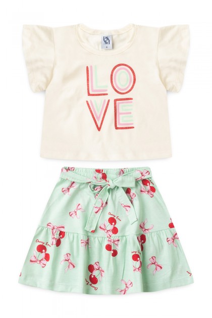 Conjunto Feminino Infantil Amor Doce