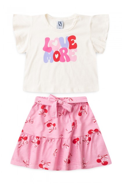 Conjunto Feminino Infantil Amor de Cereja