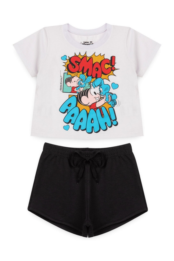 Conjunto Licenciado Infantil Feminino Smac Branco