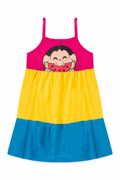 Vestido Feminino Infantil Magali Hum Delicia - Turma da Mônica