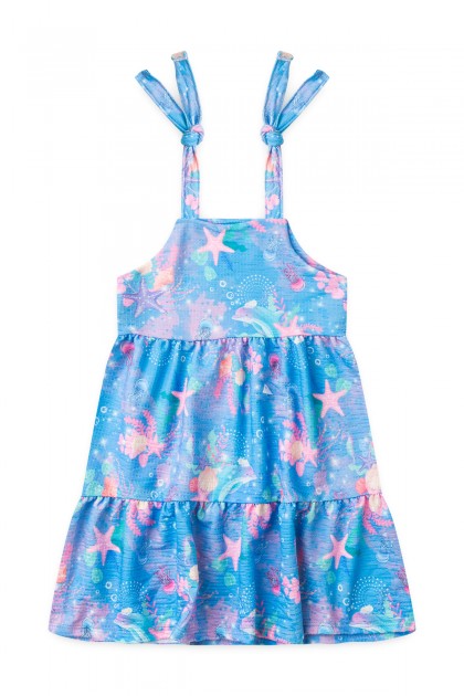 Vestido Infantil Feminino Universo do Oceano