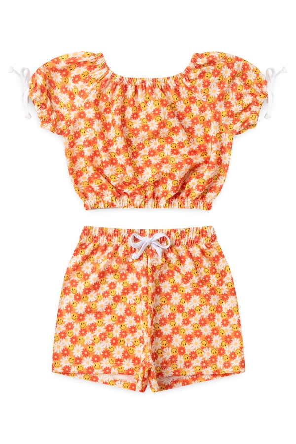 Conjunto Infantil Feminino Flores e Sorrisos