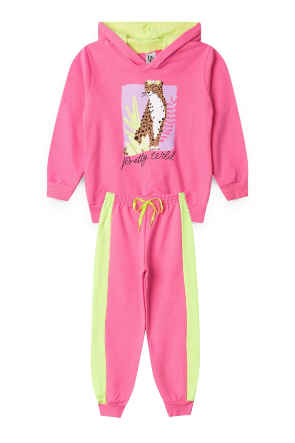 Conjunto Feminino Infantil Onça Wild Rosa