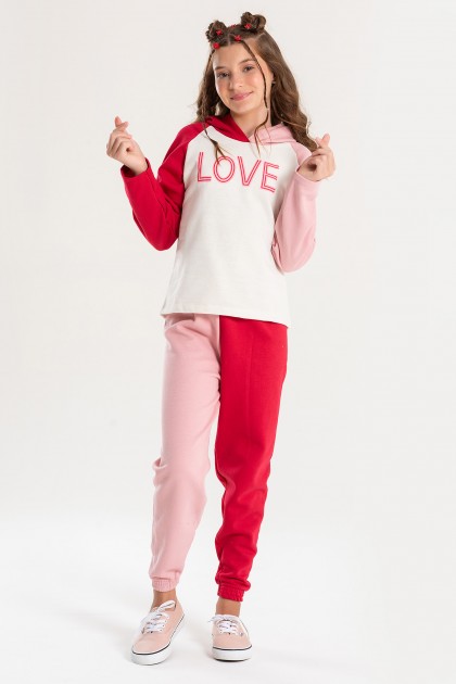 Conjunto Feminino Infantil Love Duocolor