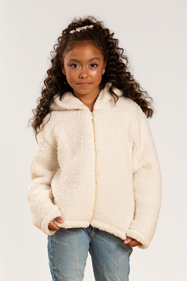 Jaqueta Feminina Infantil Ursinho Sherpa