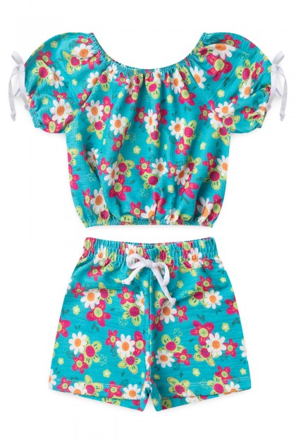 Conjunto Infantil Feminino Ciganinha de Flores