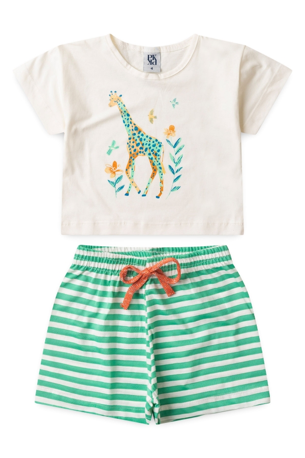 Conjunto Feminino Infantil Encanto da Girafa