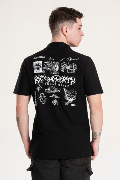 Camisa Masculina Adulto Através do Tempo e Espaço